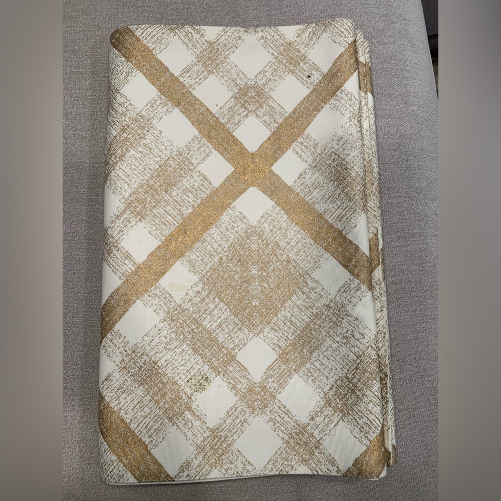 Gold and White Patterned Table Runner